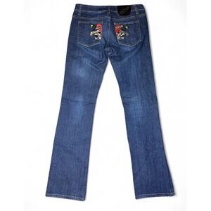 Y2K Ed Hardy Women's Pocket Embroidered Jeans Size‎ 29 Straight Leg